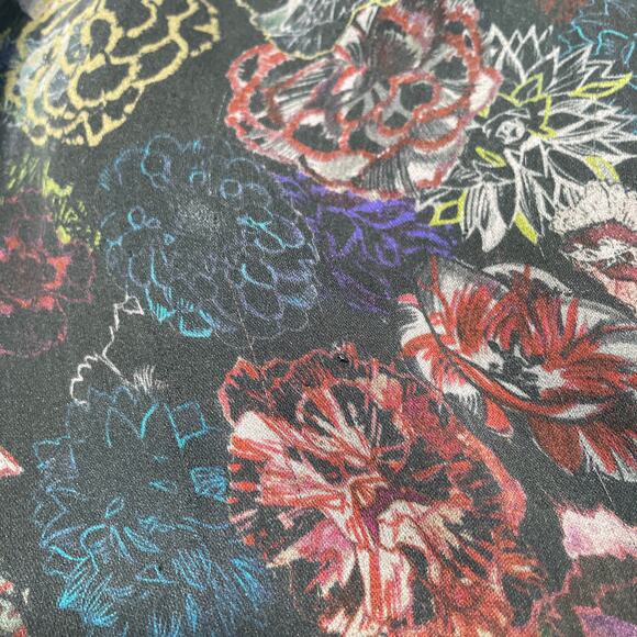 IRO Blouse 36 Small Ciclan Cold Shoulder Antique Dark Floral Silk Bell Sleeve - Picture 9 of 13